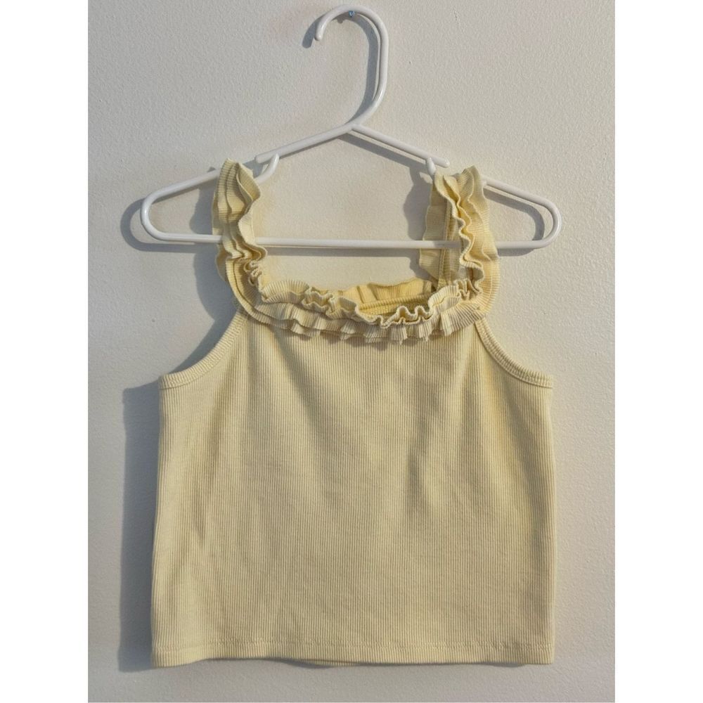 Gingersnaps Girls Yellow Ruffle Tank Top Sz 6